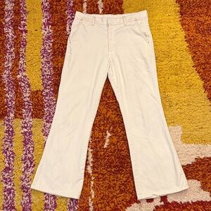 Vintage 1970s FARAH USA White Bell Bottom Pants – Rare Soft Twill